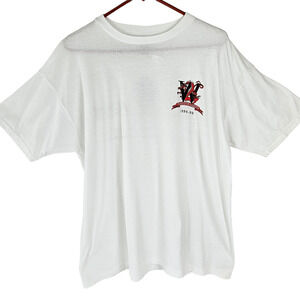 Men's white Tee Wentworth Military Academy 1998-99 Corps of Cadets XL as is